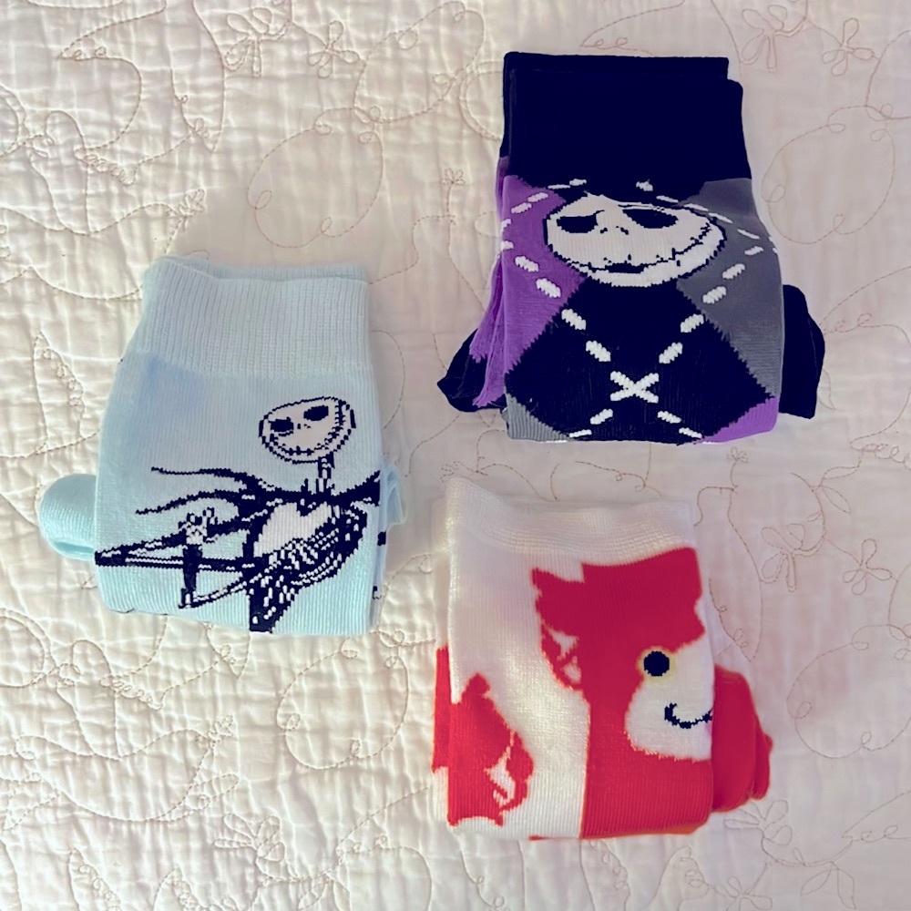 3 pair Fashion Knee-Socks - Nightmare Before Christmas & Anime
